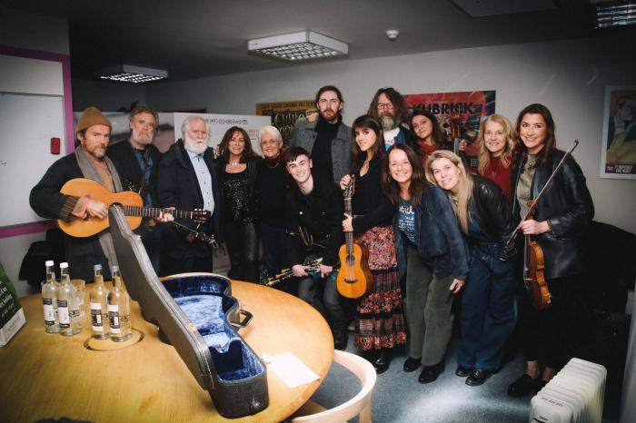 Backstage with some of the great musicians who joined in a tribute to Joan after the film